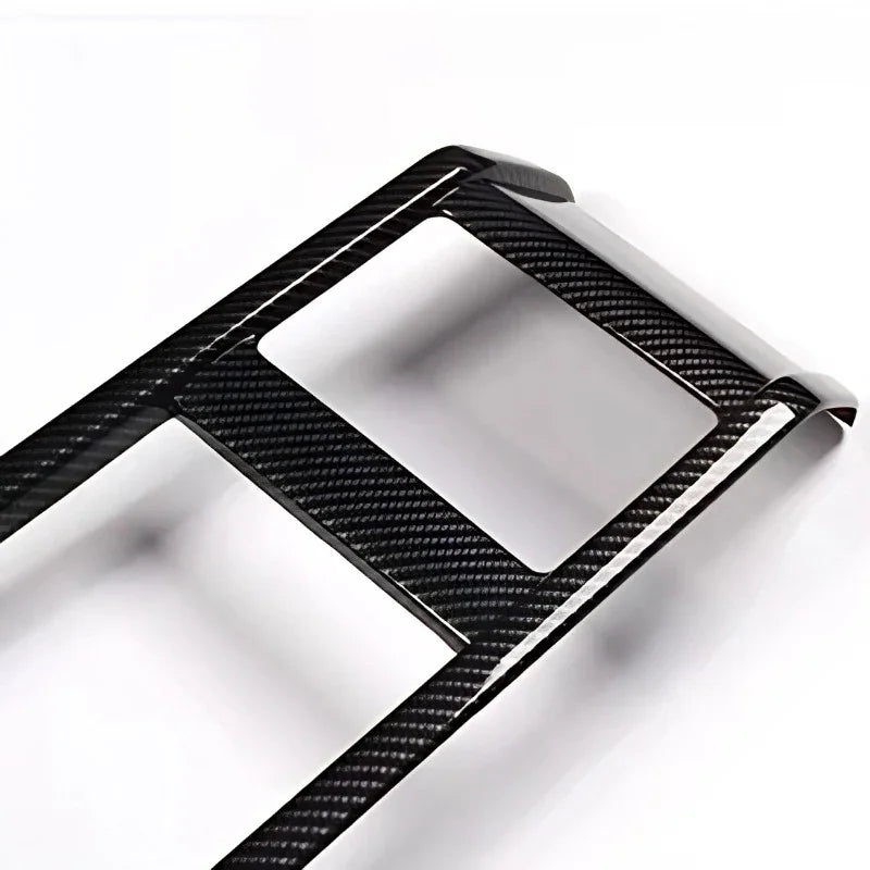 Black carbon fiber texture interior trim panel for BYD car accessories.