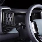 Black carbon fiber texture dashboard trim panel for BYD interior enhancement.