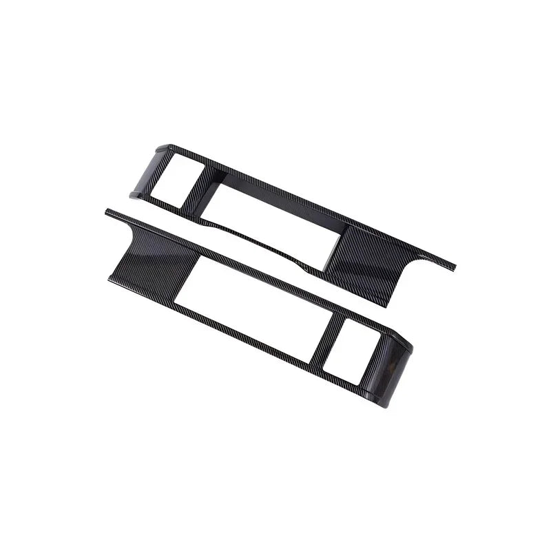 Black carbon fiber texture interior trim accessories for BYD vehicle dashboard.