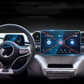 High-definition blue tempered glass screen protector for BYD car infotainment system.