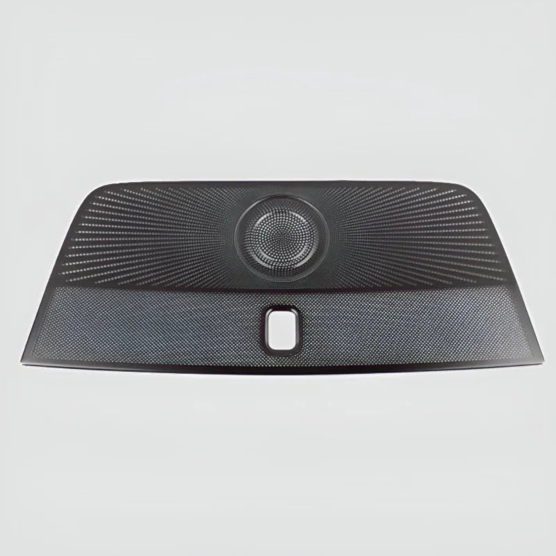 Black textured carbon fiber pattern interior trim panel for BYD vehicle enhancement.