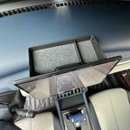Black car dashboard storage tray with gray felt lining for BYD interior