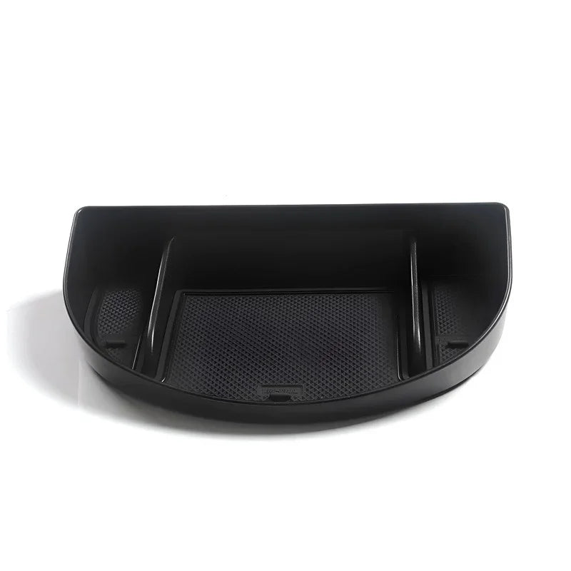 Professional black durable plastic car organizer tray with a textured non-slip base