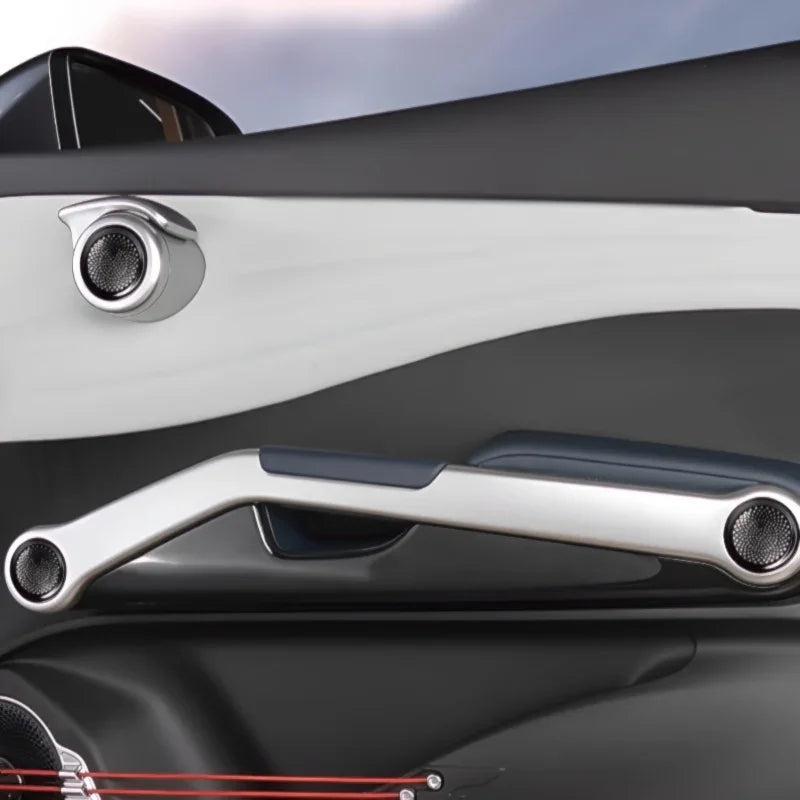 Silver and black premium aftermarket door handle cover for BYD vehicles.
