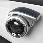 Silver and black metallic car air vent accessory for BYD vehicles.