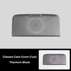 Titanium black textured glasses case cover made of durable protective material.