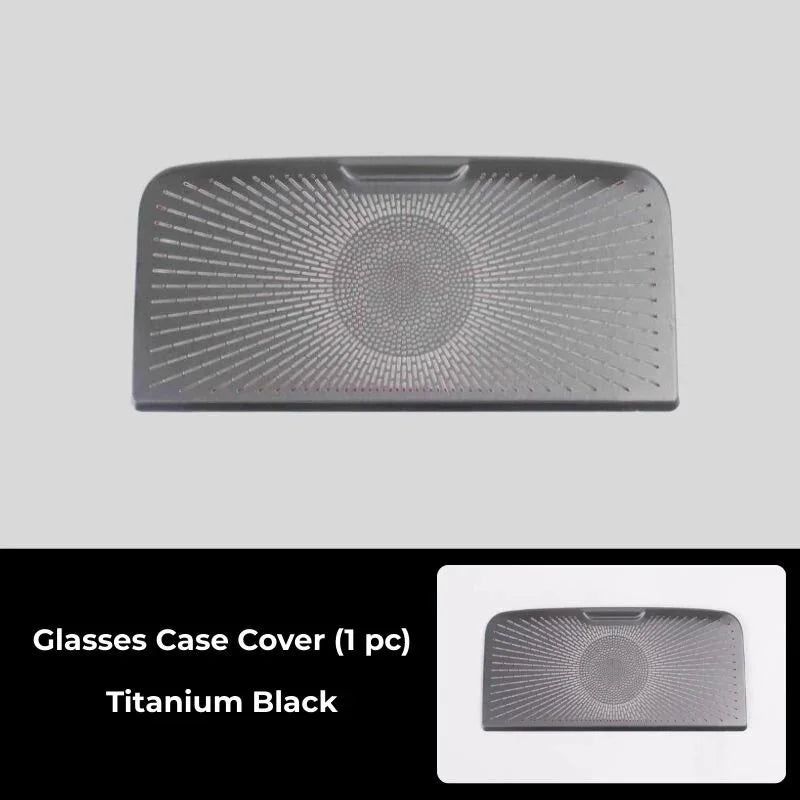 Titanium black textured glasses case cover made of durable protective material.