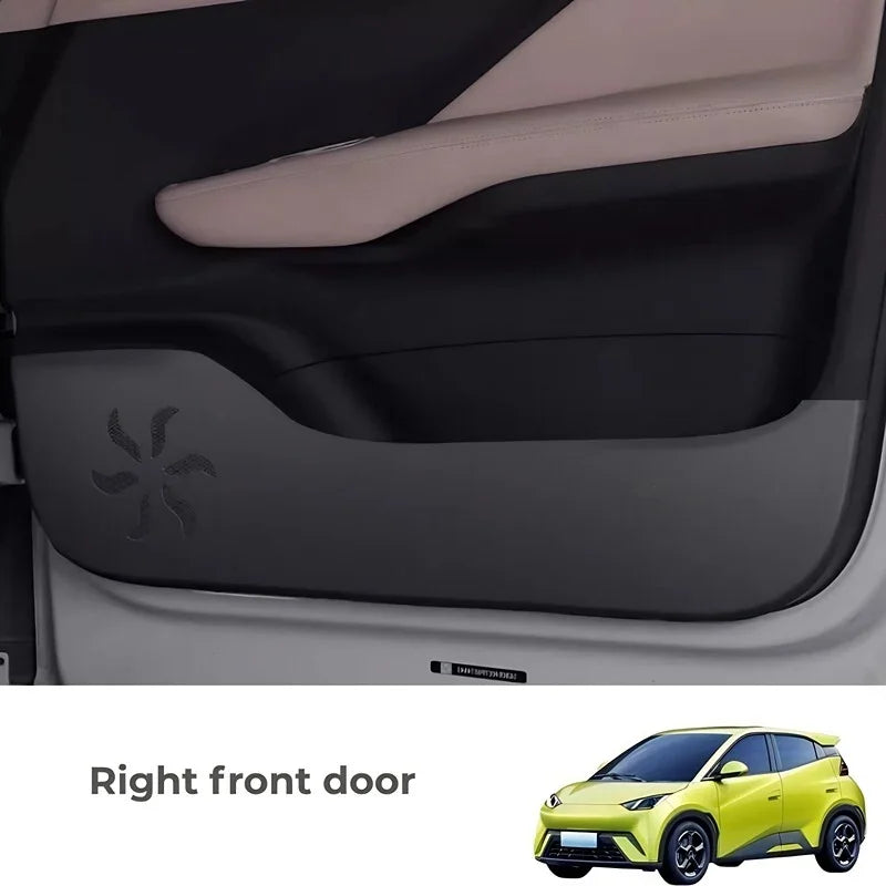 Black matte protective door trim protector for right front door, durable and scratch-resistant.