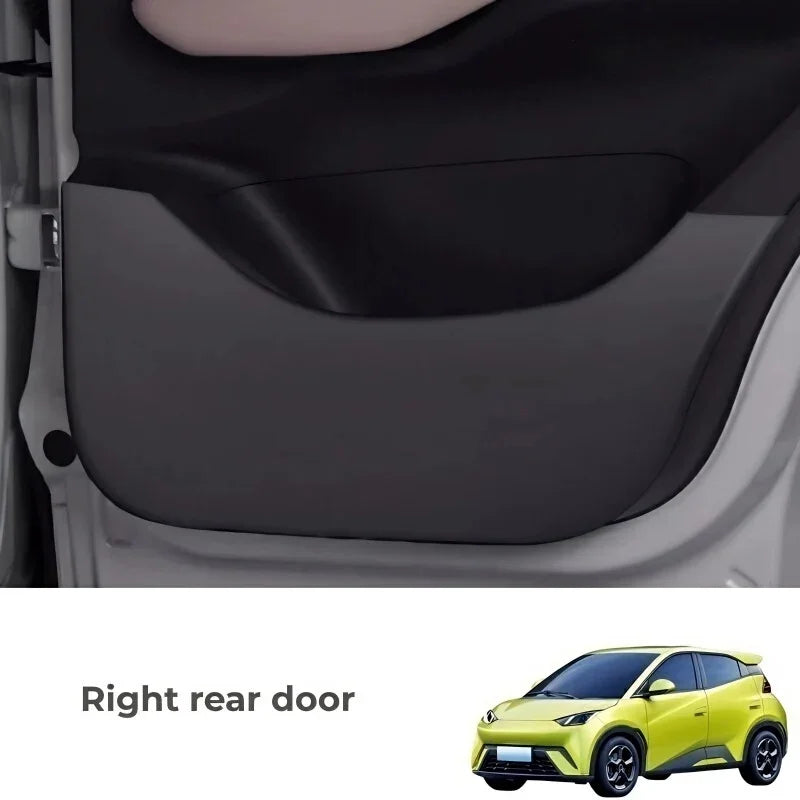 Black matte textured protective door trim cover for BYD right rear door.