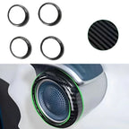 Carbon fiber texture AC vent rings in black for BYD car interior upgrade