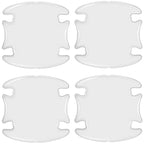 Set of four white, high-gloss waterproof protective mats for BYD car interior surfaces.