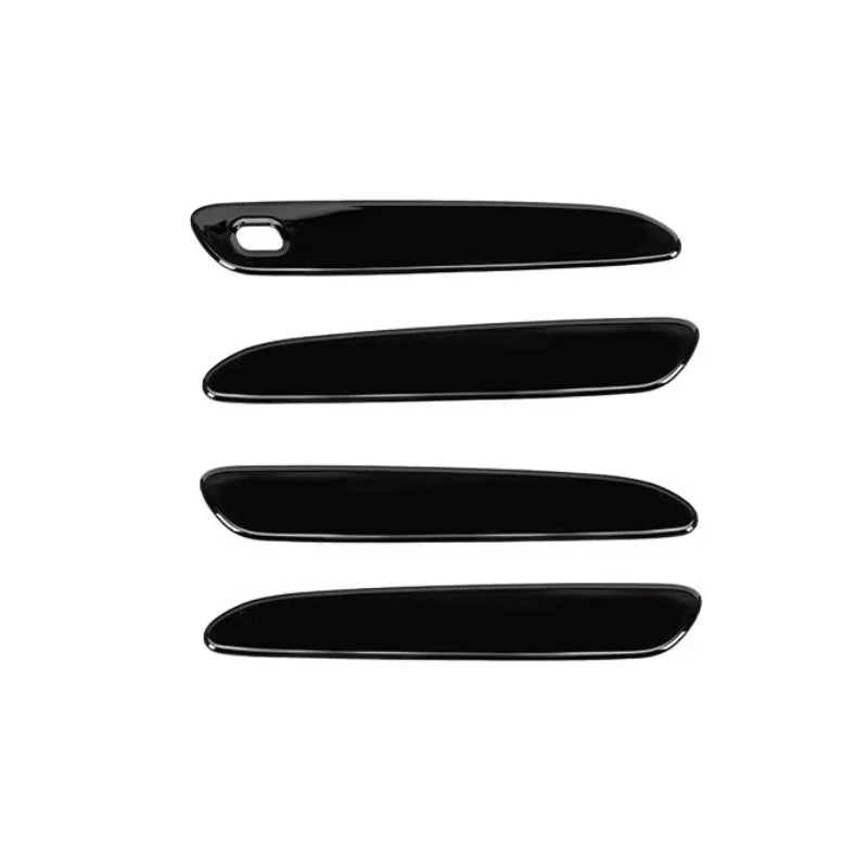 Set of four glossy black car door handle cover protectors