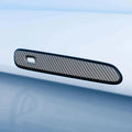 Carbon fiber pattern door handle cover in sleek black for BYD car protection.