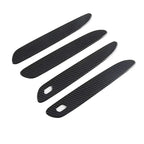 Set of four black carbon fiber pattern interior door sill protectors for BYD cars