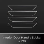 Set of 4 clear, protective interior door handle stickers for car interior protection.