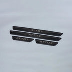Black carbon fiber texture ATTO 3 door sill protector plates set.