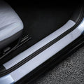 Sleek silver metallic door sill protector for BYD, providing durable scratch resistance.