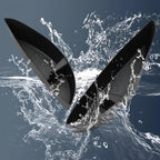 Waterproof black matte car floor mats splashing through water for durable protection.