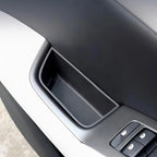 Black plastic door pocket organizer for car interior storage