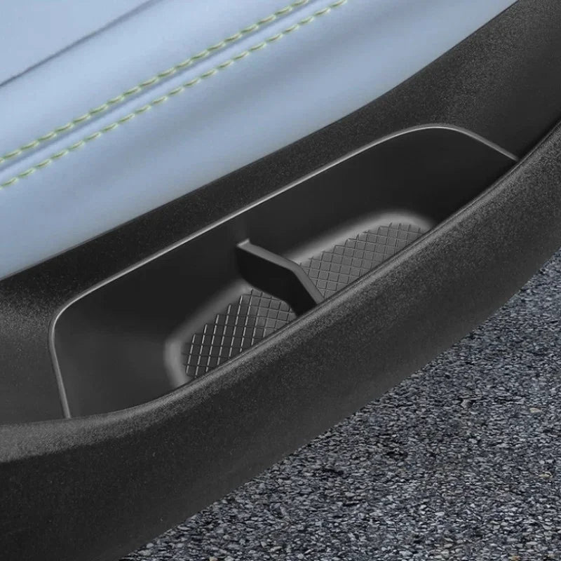 Black textured anti-slip door pocket tray for BYD interior protection.