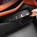 Black textured organizer tray for BYD center console, made of durable matte material.