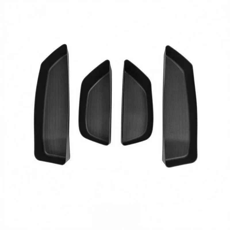 Four black matte-finish interior trim panels for BYD car door protection.