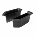 Pair of sleek black matte plastic trunk organizer trays for BYD vehicle storage.