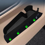 Black durable plastic door pocket organizer for car interior storage.