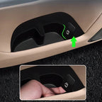 Black durable plastic sliding cover for BYD car door storage compartment.