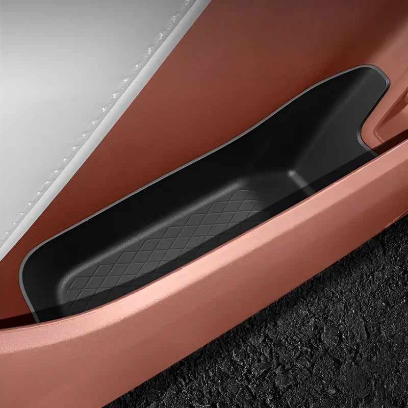 Professional black textured ABS plastic door side pocket storage tray for car interior.