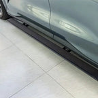 Sleek black textured side steps for BYD, providing durable protection and easy vehicle access.