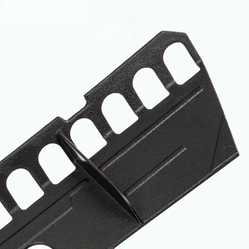Durable black textured plastic automotive trim clip for secure interior component mounting.