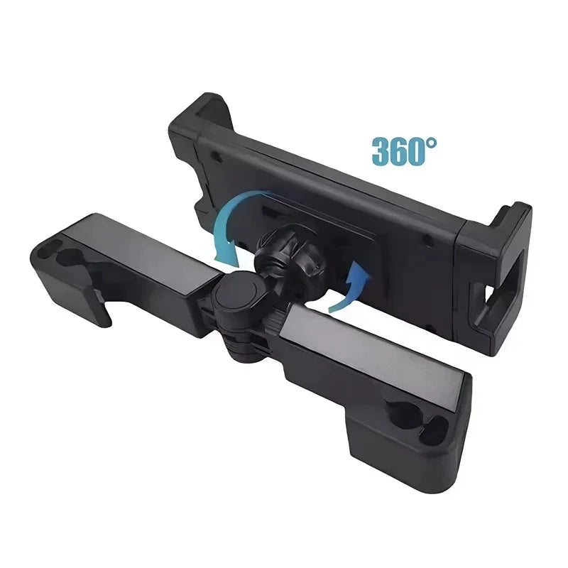 Professional black plastic car phone holder with a 360-degree rotating adjustable mount.