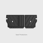 Black heavy-duty rubber seat protection mats with anti-slip textured pattern.