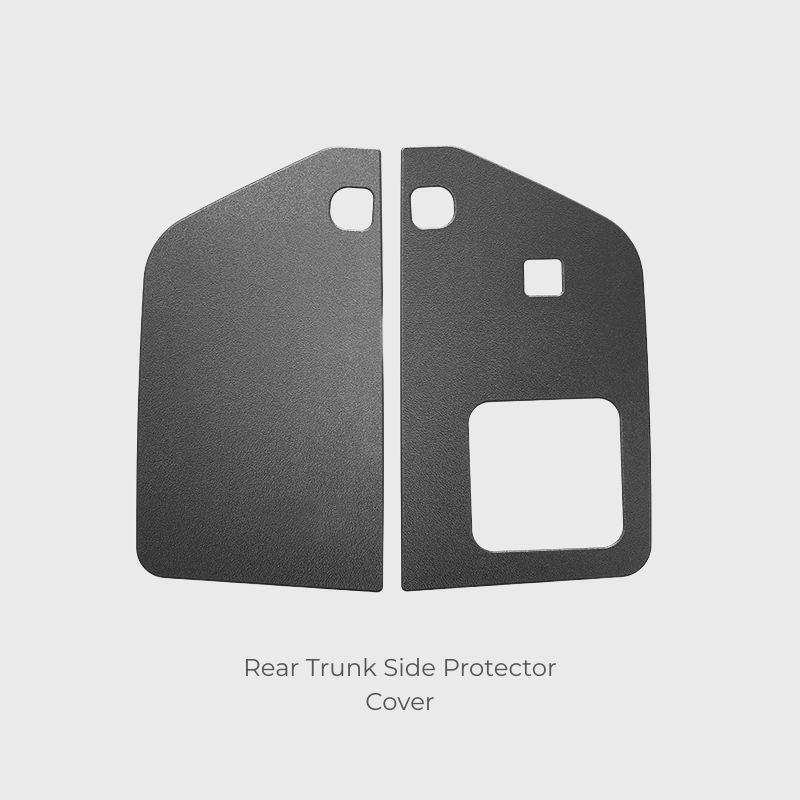 Black textured rear trunk side protector cover for BYD vehicles.
