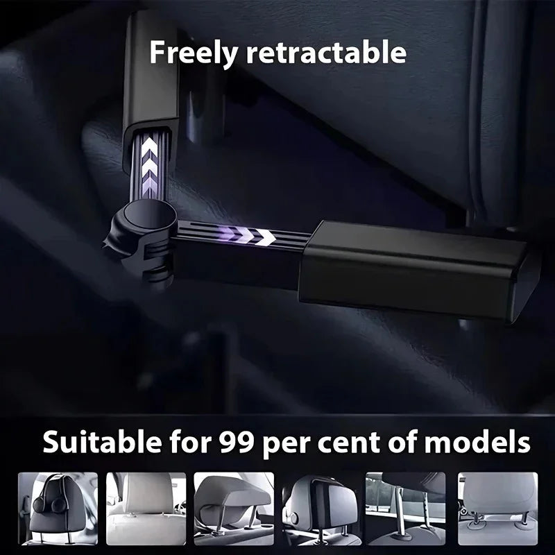 Professional black retractable car seat gap filler made of durable material for universal fit.