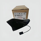 Black replacement side mirror cover with integrated electrical connector and original packaging.