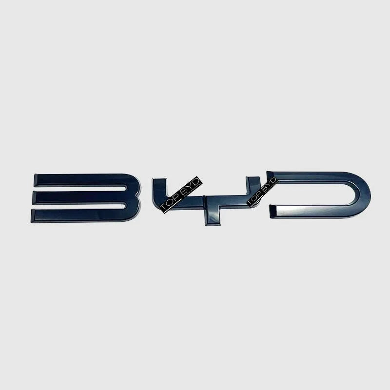 Glossy black 3D BYD car emblem accessory made of durable plastic