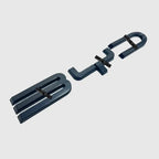 Matte black ABS plastic BYD car emblem letters for automotive exterior styling.