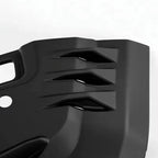 Durable matte black textured protective cover with aerodynamic vent slots.