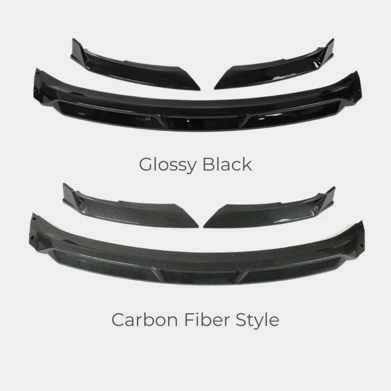 Glossy black and carbon fiber style rear bumper spoilers for BYD aftermarket car styling.