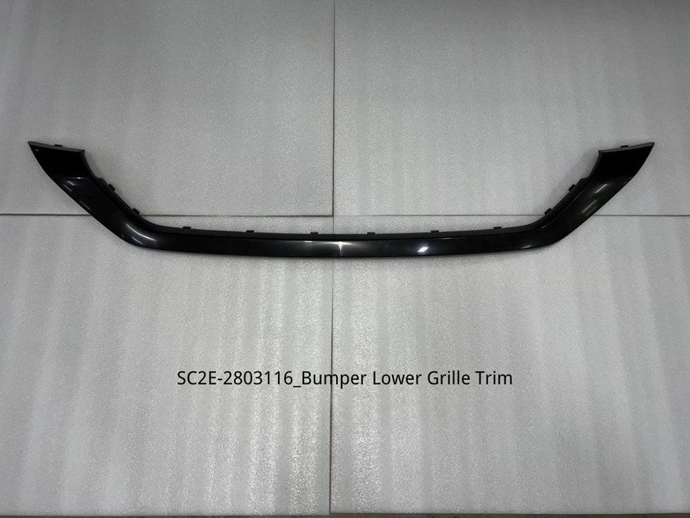 Sleek black bumper lower grille trim for BYD vehicles.