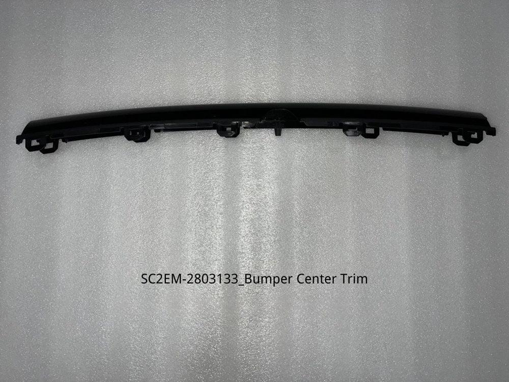 Black plastic bumper center trim component for BYD vehicle replacement.