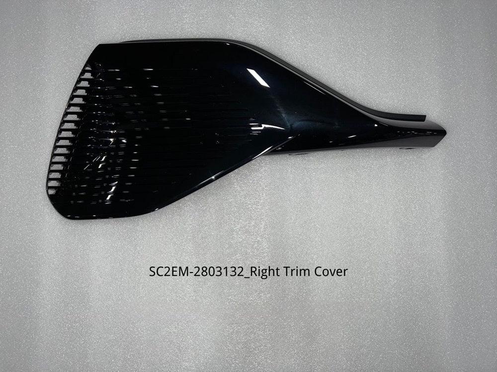 Glossy black right trim cover made of durable high-shine material for BYD car interior protection.