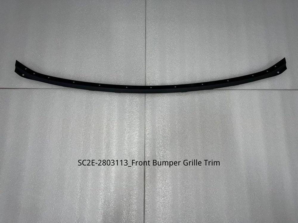 Black matte finish front bumper grille trim for BYD, durable automotive exterior component.