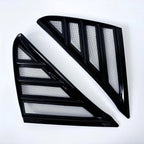 Pair of sleek black gloss aftermarket window vent deflectors for BYD vehicles.
