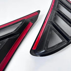 Black mesh grille inserts with red trim accents for BYD vehicle aftermarket accessories.