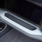 Grey synthetic leather interior dashboard storage tray with precise stitching for BYD.