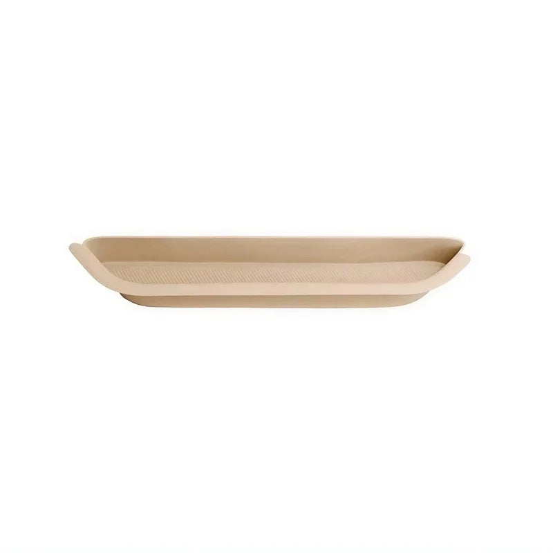 Tan textured TPE car trunk tray for BYD, featuring a durable, spill-proof design.