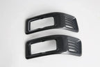 Pair of black carbon fiber pattern interior trim accessories for BYD vehicle enhancement.